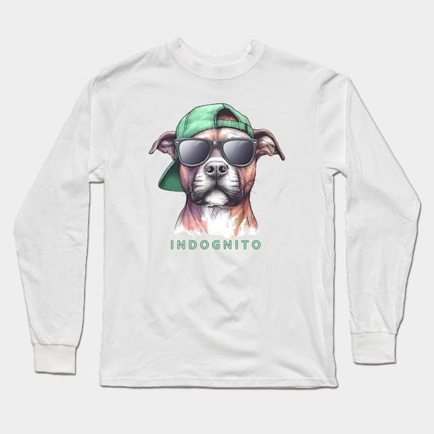 Pit Bull Terrier Indognito Long Sleeve T-Shirt by ZogDog Pro